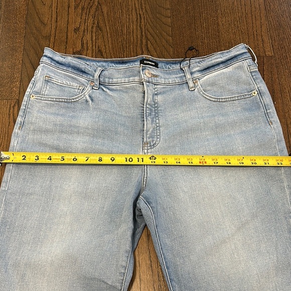 Express Long Light Blue Fade Wide Legs 70s Flare Women's Jeans 16L - Picture 6 of 13